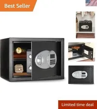 Compact 0.5 Cubic Feet Steel Security Safe with Electronic Keypad for Valuables