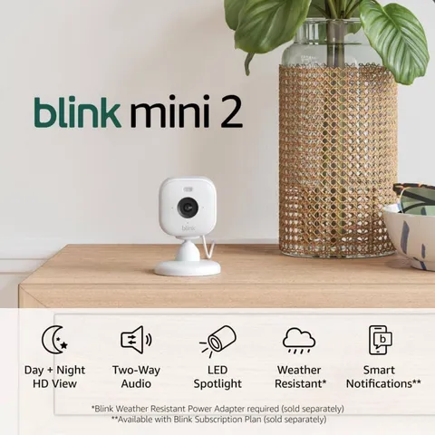 Blink Mini 2 2-Pack 1080p Wi-Fi Indoor/Outdoor Cams Motion 2-Way White