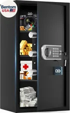 27.56"H Steel Safe Box, 6.0 Cuft Home Safes with Fireproof Waterproof Bag, Digit