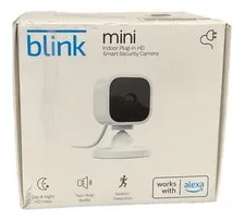 Blink Mini Compact indoor plug-in smart security camera 1080p HD