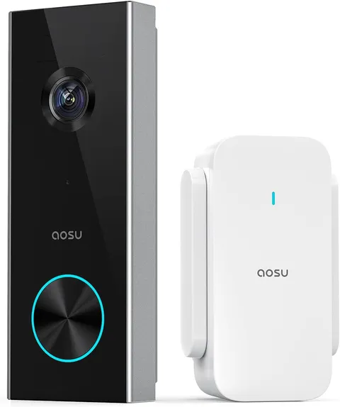 Aosu 2K Wireless Doorbell Camera with Aosubase, Battery Powered, 2.4G Wifi | AI