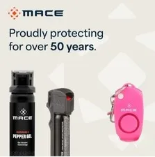 Mace Personal Safety Alarm, Disable Any Attacker Keychain - Pink And Whistle