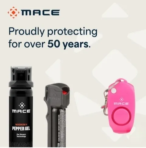 Mace Personal Safety Alarm, Disable Any Attacker Keychain - Pink And Whistle