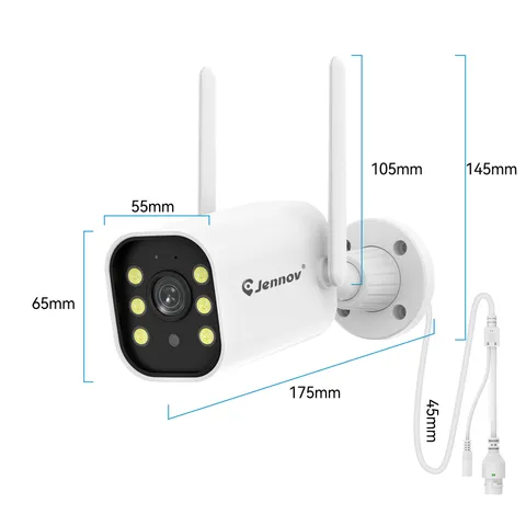5MP Wireless Security Camera IP Bullet Camera 2 Way Audio Color Night Vision