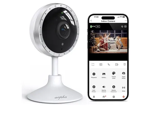ARPHA 4K Indoor Security Camera, WiFi Pet Camera for Home Security