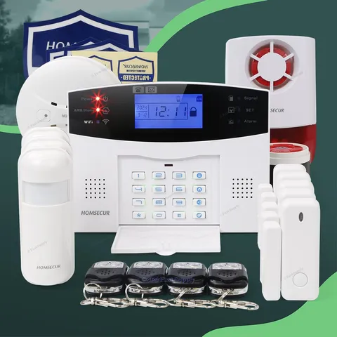HOMSECUR Wireless &wired WIFI 4G Burglar Intruder Alarm System SOS Intercom