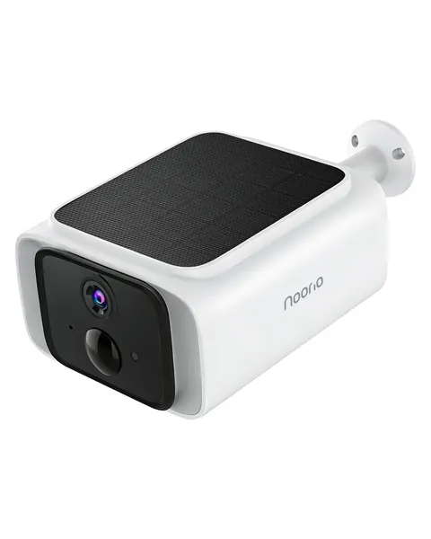 Noorio SB400 2K Solar Security Camera, Wireless Outdoor, Dual-Band Wi-Fi white
