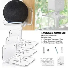 3 PCS Transparent Acrylic Camera Wall Bracket Wall Mount Floating Shelf Holder