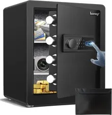 2.0 Cubic Feet Biometric Safe Box with Fireproof Waterproof Bag, Fingerprint ...