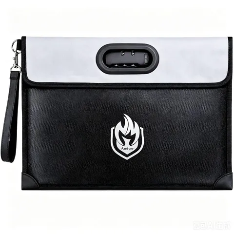 Andyer 2 Pockets Fireproof Document Bag (6200℉) with Lock, Heat Insulated Wat...