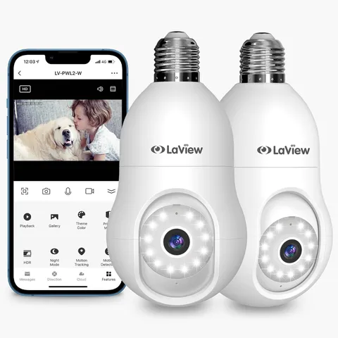 4MP Bulb Security Camera 2.4Ghz,360° 2K Security Cameras Wireless Outdoor Indoor
