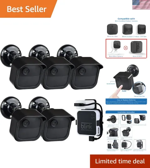 All-in-One Weatherproof Mount Bracket Set for Blink Outdoor Cameras - 5 Pack