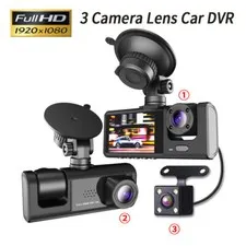 Dash Cam 3CH HD 1080P Car DVR Video Recorder 3 Lens