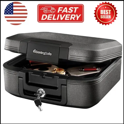 SentrySafe Fireproof Waterproof Safe Box with Key Lock Carry Handle 0.28 Cu Ft G