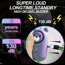 130Db Personal Safety Alarm Strobe Light. Loud Sound Keychain Siren with Carabin