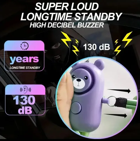 130Db Personal Safety Alarm Strobe Light. Loud Sound Keychain Siren with Carabin