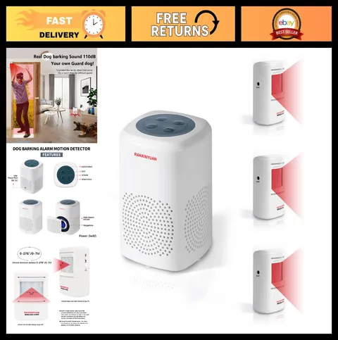 Outdoor Motion Sensor Dog Barking Alarm - 3 Detectors + 1 Receiver, Home Securit