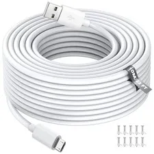 ASKUBSKU 10m/33FT Micro USB Power Extension Cable Compatible with Wyze White