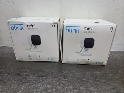 TWO: Blink Mini Indoor Plug-In HD 1080p Wireless Security Camera, WHITE, Amazon