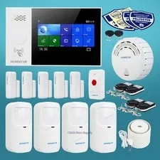 HOMSECUR Wireless WIFI 4G GSM RFID LCD Home House Alarm System+4 Pet-Immune PIR
