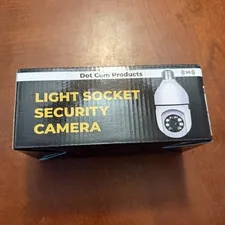 Dot Com Products Light Socket Security Camera Wi-Fi PTZ Color White Indoor/Out