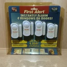 First Alert Instantly Alarm 4 Windows or Doors Peel & Stick security New