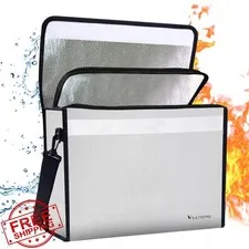 VAULTERS Grey fireproof document bag lockable zipper
