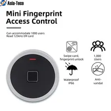 Metal Anti-hit Biometric Fingerprint Access Control IP66 Waterproof Mini Access 