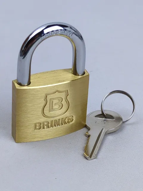BRINKS Solid Brass Body KEYED LOCK, Weather Resistant, CUT RESISTANT to 2,400lbs