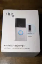 New & Sealed Ring Essential Security Kit with Battery Doorbell Plus & Indoor Cam