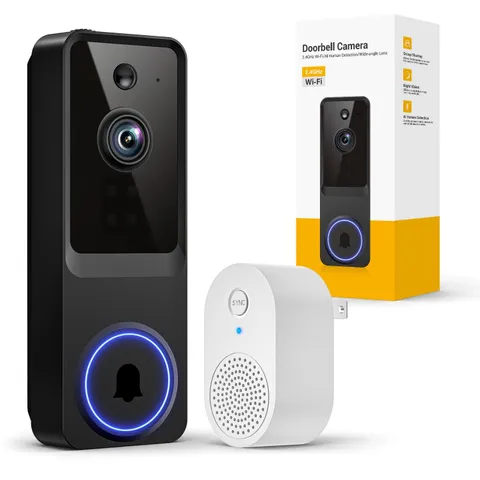 1080p Wireless Video Doorbell Camera Smart Human Detection Night Vision 2.4G...