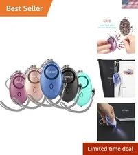140dB Personal Alarm for Women - 5 Pack Self-Defense Keychains with LED Light