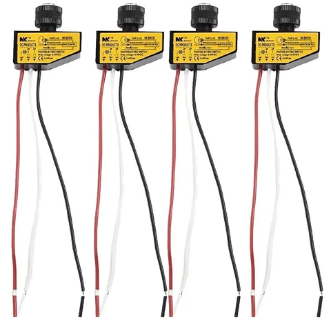 4 PCS DC12V-48V Dusk To Dawn Photocell Light Switch 8-50V Light Sensor Control