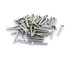 50pcs M3x20mm Countered Stainless Steel Flat Head Screws Cross