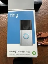 ring battery doorbell plus 1536p HD Video  Head to toe view Silver with Battery