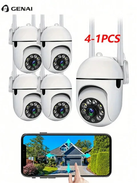 2/4pk 1080p HD 5G Smart Camera, Night Vision, Pan/Tilt, Audio, Indoor/Outdoor