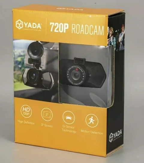 Yada Roadcam 720P Black Dash Camera, 120-Degree Wide Angle Lens, G-Sensor Techno