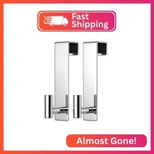 PMMASTO 2-Pack Over The Door Hooks - Rustproof Stainless Steel Door Hangers for