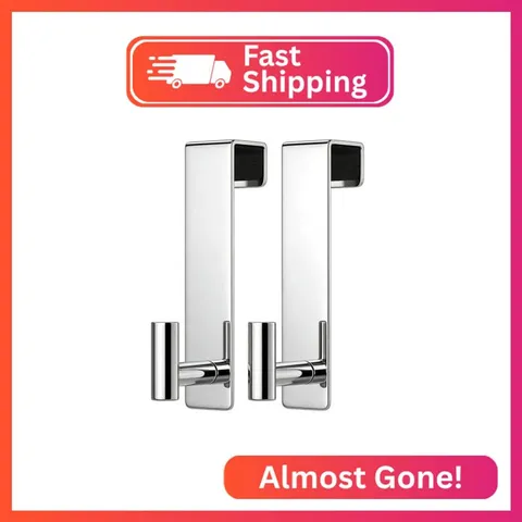 PMMASTO 2-Pack Over The Door Hooks - Rustproof Stainless Steel Door Hangers for