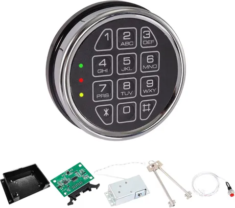 Electronic Safe Lock Replacement Digital Keypad Solenoid Mechanism Reset Keys