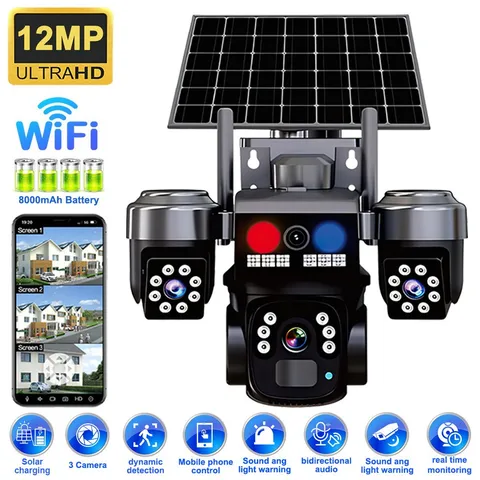 Camaras De Seguridad Para Exterior 4K WIFI Inalambrica Con Vision Nocturna Video