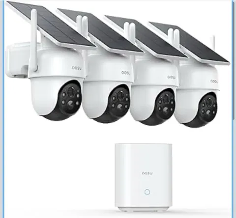 aosu D1 Classic 4-Cam Kit, Security Cameras Wireless Outdoor, Solar Powered