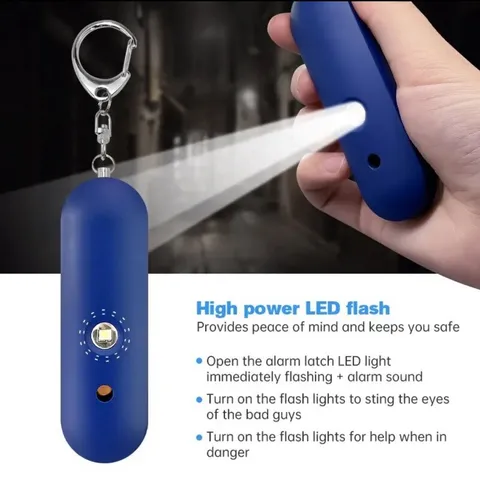 Llavero De Seguridad Alarma De Autodefensa para Mujeres Sirena con Luz LED 130dB