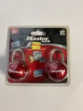 Two Red Master Locks One Combination Locks Mini Sports multi use Ball Metal "NEW