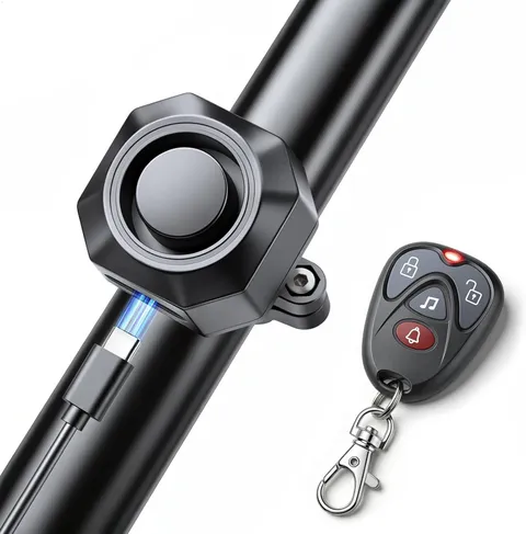 USB Rechargeable Bike Alarm with Remote 110dB Loud Volume Adjustable Wireless...