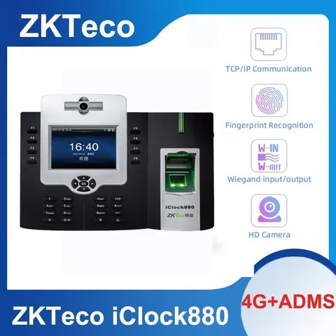 ZKTeco iClock880 4G TCP/IP Biometric Fingerprint Time Attendance Machine w ADMS