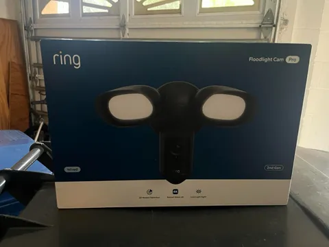 New Ring Floodlight Cam Pro Wired 2nd Gen (Newest Model) Retinal 4K - Black