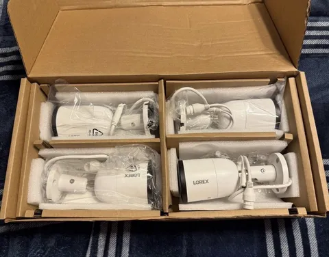 Lot of 4 Lorex 4K Ultra HD Smart Deterrence IP Cameras E893AB-Z4