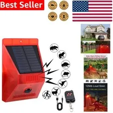 Outdoor Solar Alarm Strobe Light Motion Sensor 129db Waterproof Security