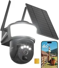 4G LTE Solar Panel 360 Security Cameras WITHOUT WIFI for Outdoor Home with SIM